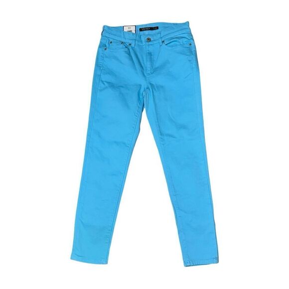 NEW WITH TAGS NWT Lauren Ralph Lauren Blue Super Stretch Premier Denim Skinny Cr - Picture 1 of 10